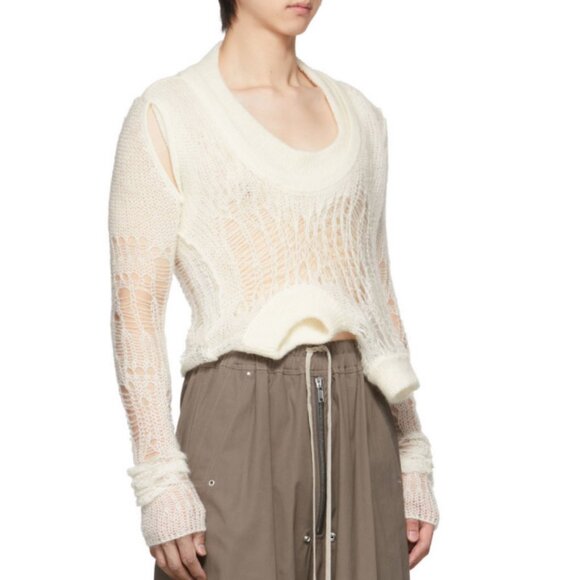 Rick Owens  Off-White Asymmetric Sweater Size M NEW - Picture 7 of 13